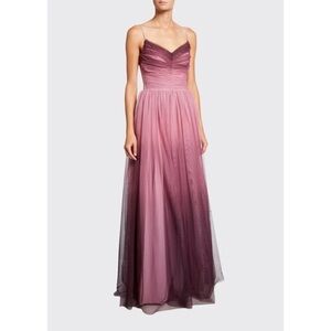 Chiara Boni Vogue Ombre Spaghetti-Strap Tulle Bustier Gown Size 4 NWT